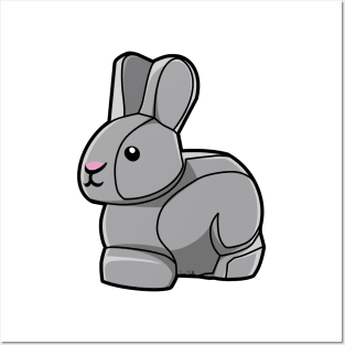 LEGO Bunny (Light Grey) Posters and Art